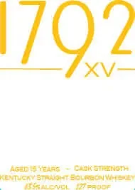 1792 XV Aged 15 Years Cask Strength Kentucky Straight Bourbon 1L